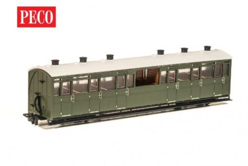 GR-451U Peco OO-9 L&B Observation Coach Unlettered Green